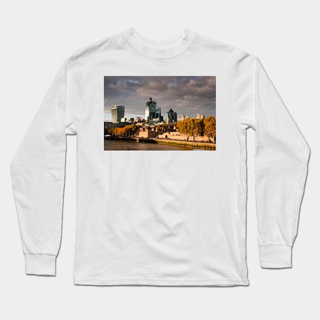 Cityscape Skyline City of London Long Sleeve T-Shirt by AndyEvansPhotos